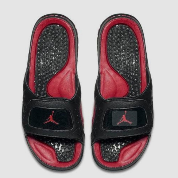 Jordan Black and Red Slide Sandals